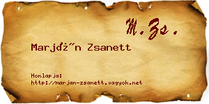 Marján Zsanett névjegykártya